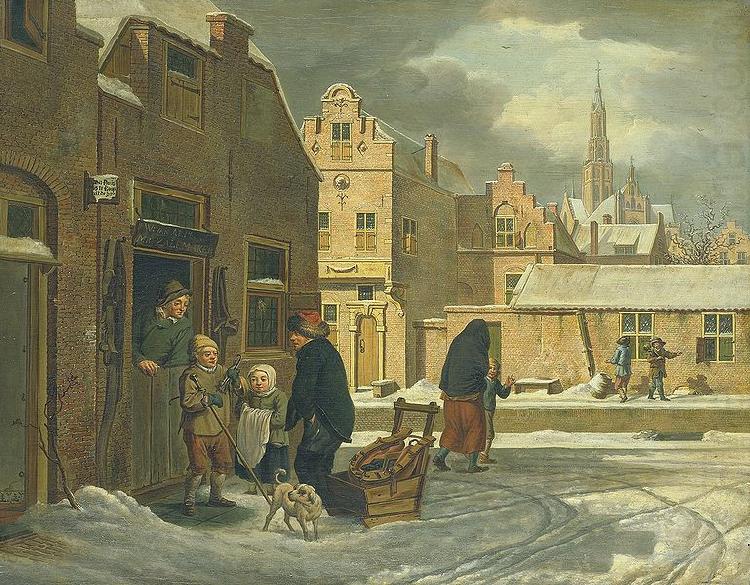 Dirk Jan van der Laan Cityscape in winter. china oil painting image